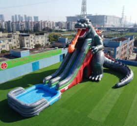 GS2-137 Escorrega Aquático Gigante Inflável com Tema Godzilla