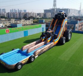 GS2-158 Escorrega Aquático Gigante Inflável com Tema de Caminhões Monstruosos