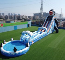 GS2-168 Escorregador Gigante Inflável com Tema de Pinguim