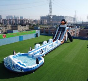 GS2-169 Escorregador Aquático Inflável Gigante com Tema de Pinguim