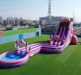GS2-177 Escorrega Aquático Gigante Insuflável com Tema de Festa das Princesas