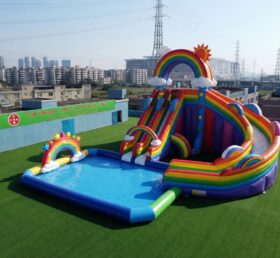 GS2-179 Escorregador Gigante Inflável com Tema Arco-Íris