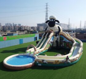 GS2-183 Escorrega Aquático Gigante Inflável Tema Shaun, o Carneiro
