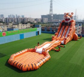 GS2-195 Escorrega Aquático Gigante com Tema de Tigre Inflável