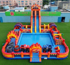 Pool3-856 Parque Aquático Inflável com Tema de Monstro Flamejante