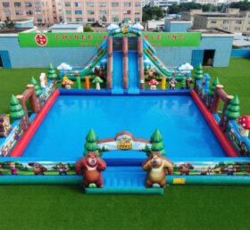 Pool3-858 Parque Aquático Inflável com Tema dos Ursos Boonie