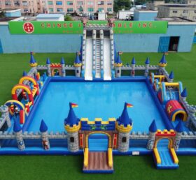 Pool3-861 Parque Aquático Inflável com Tema Reino do Castelo