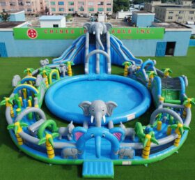 Pool3-870 Parque Aquático Inflável com Tema de Elefante