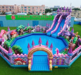 Pool3-871 Parque Aquático Inflável com Tema de Conto de Fadas