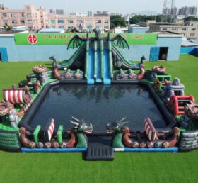 Pool3-879 Parque Aquático Inflável com Tema Como Treinar o Seu Dragão
