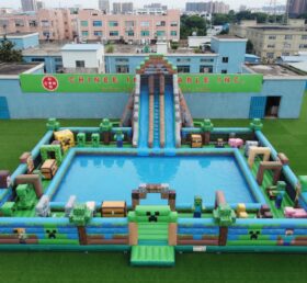Pool3-882 Parque Aquático Inflável com Tema de Minecraft