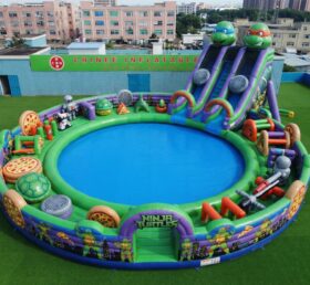 Pool3-887 Parque Aquático Inflável com Tema das Tartarugas Ninja