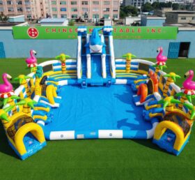Pool3-888 Parque Aquático Inflável com Tema Oceano
