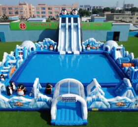 Pool3-893 Parque Aquático Inflável com Tema de Pinguim