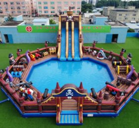 Pool3-896 Parque Aquático Inflável Tema Piratas