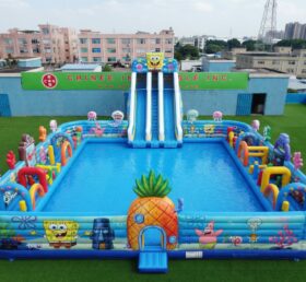 Pool3-907 Parque Aquático Inflável com Tema Bob Esponja