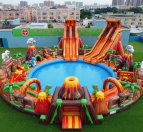 Pool3-921 Parque Aquático Inflável com Tema de Vulcão