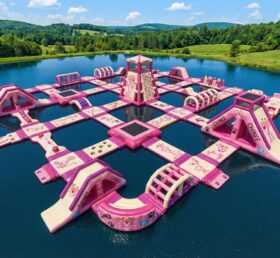S645 Parque Aquático Inflável com Tema Pantera Cor-de-Rosa