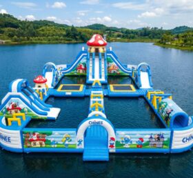 S657 Parque Aquático Inflável com Tema dos Smurfs