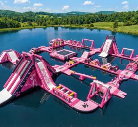 S698 Parque Aquático Inflável com Tema Pantera Cor-de-Rosa