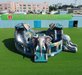 T2-7117 Pula-pula Inflável com Tema de Elefante