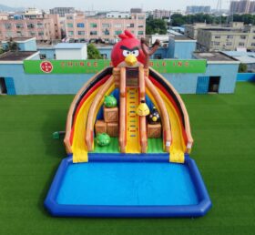 T8-6100 Escorrega Aquático Inflável com Tema Angry Birds