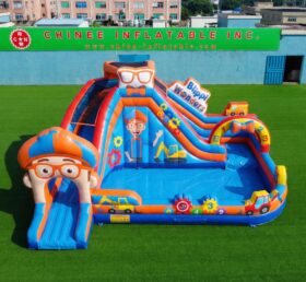 T8-6112 Escorrega Aquático Inflável com Tema Blippi Wonders