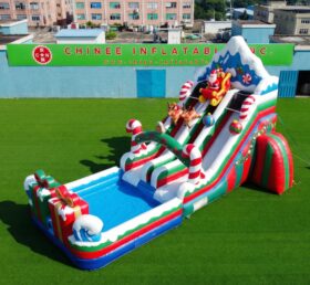 T8-6120 Escorrega Aquático Inflável com Tema de Natal