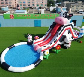 T8-6125 Escorregador Aquático Inflável com Tema de Vaca