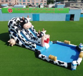 T8-6126 Escorrega Aquático Inflável com Tema de Vaca