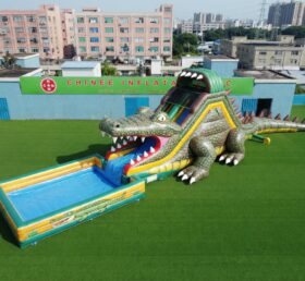 T8-6127 Escorrega Aquático Inflável com Tema de Crocodilo