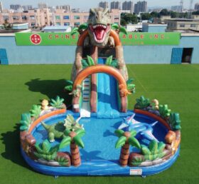 T8-6132 Escorrega de Água Insuflável com Tema de Dinossauro