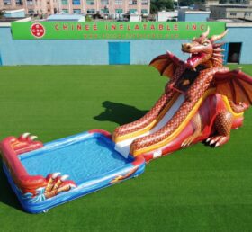 T8-6141 Escorregador Aquático Inflável com Tema de Dragão
