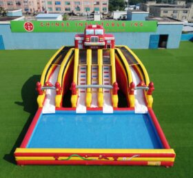 T8-6147 Escorregador Aquático Inflável com Tema de Caminhão de Bombeiros