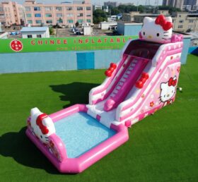 T8-6154 Escorregador Aquático Inflável Tema Hello Kitty