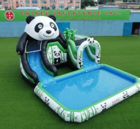T8-6183 Escorrega Aquático Insuflável com Tema de Panda