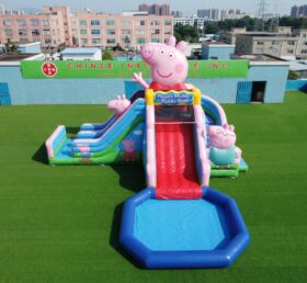 T8-6188 Escorregador Inflável Aquático com Tema Peppa Pig