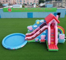 T8-6189 Escorregador Aquático Inflável com Tema da Peppa Pig