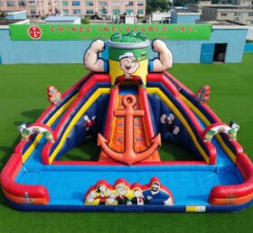 T8-6195 Escorregador Aquático Inflável com Tema Popeye