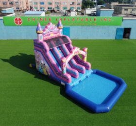 T8-6197 Escorregador Inflável com Tema de Festas de Princesas