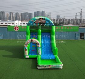 T8-8466C Escorrega Inflável com Piscina Tema Moana
