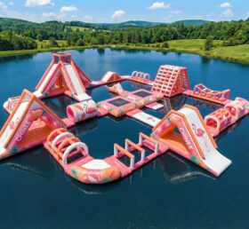 S725 Parque Aquático Inflável com Tema de Flamingo