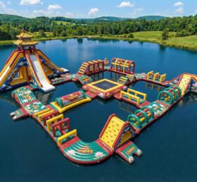 S766 Parque Aquático Inflável com Tema Estilo Chinês