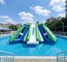 T10-620 Parque Aquático Flutuante Estação de Escalada e Escorrega - Estação Tudo em Um