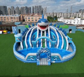 Pool3-606B Parque Aquático Inflável Shark Splash