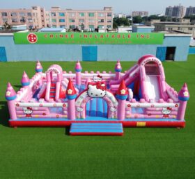 T2-8966 Castelo Inflável Hello Kitty com Escorregador