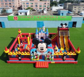 T2-8977 Castelo Inflável Combinado Mickey & Minnie com Escorregador