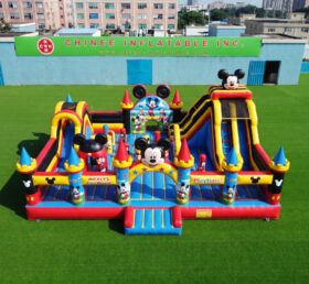 T2-8981 Combo Insuflável de Mickey & Minnie Castelo Pula-Pula com Escorrega