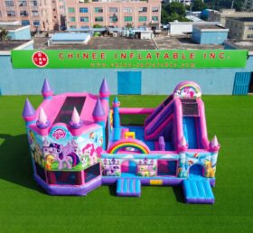 T2-8990 Combo Inflável My Little Pony Casa de Pulos com Escorregador