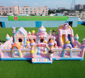 T2-8994 Combo Inflável Temático POP MART Castelo Pula-pula com Escorregador